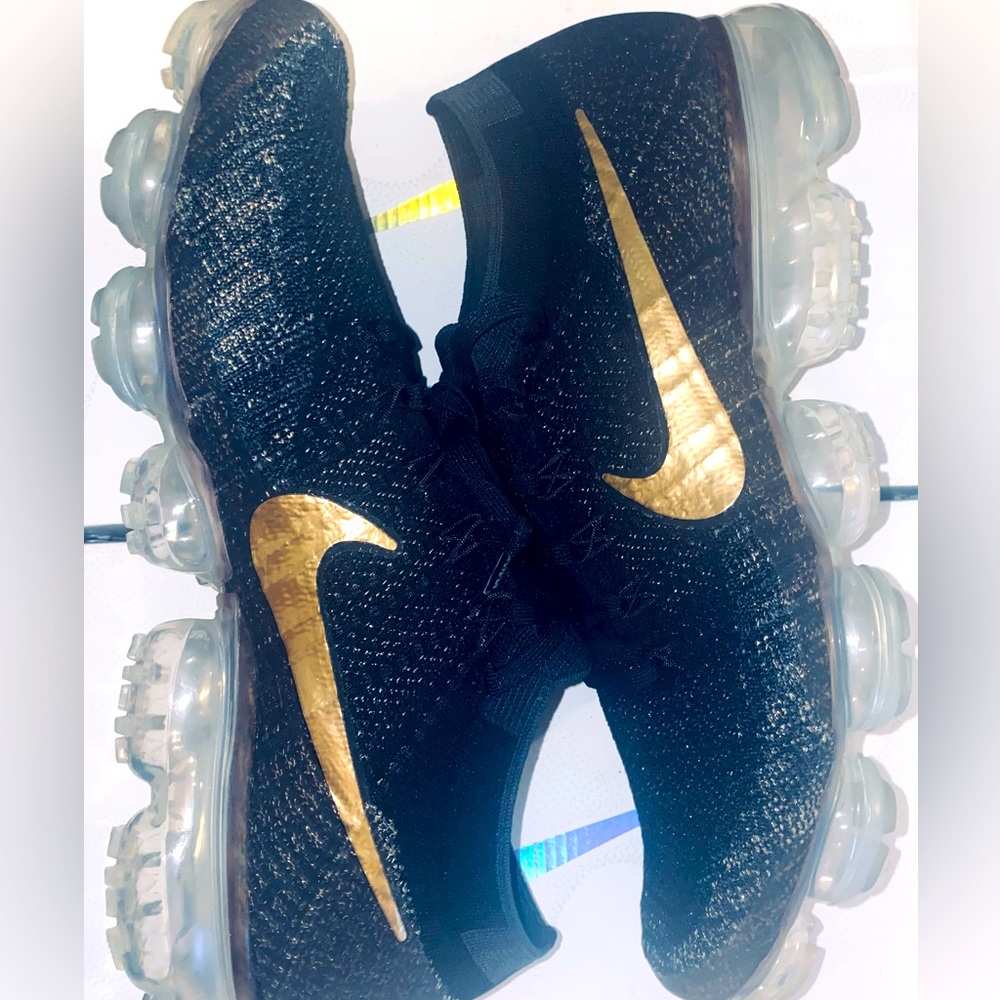 Nike Air Vapormax Flyknit - Metallic Black/Gold - Nike ID - AR4500-051